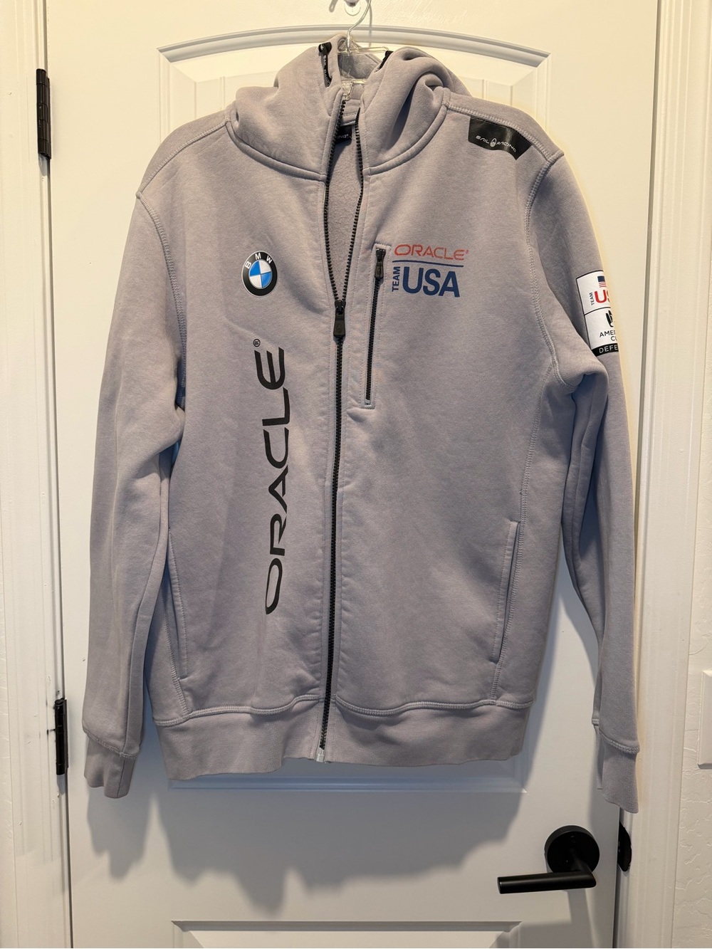 Sail Racing Oracle Team USA America's Cup Defender Full Zip Hoodie Gray Men's XL